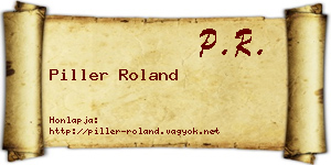 Piller Roland névjegykártya